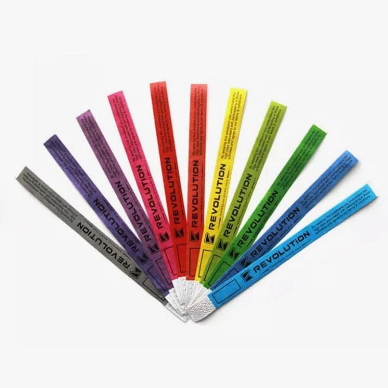 Tyvek Wristbands Black Print 25mm