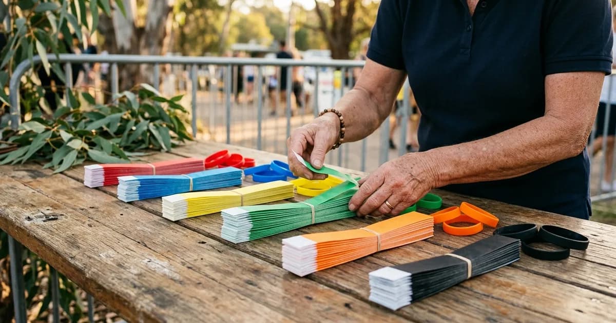 Coloured wristbands